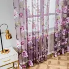 Room Tulle Flower Bedroom Curtain Home Decoration Window Drapes Sheer Curtains