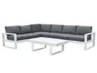 FurnitureOkay Manly 5-Piece Aluminium Outdoor Modular Lounge Setting - White