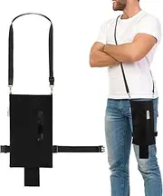 Urine Drainage Bag Holder - Privacy Covers for Wheelchairs Bed Rails Scooters - Conceals Catheter Line Nephrostomy Pouches - Clear Window Small Pocket - Durable Hooks (Black)