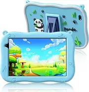 Kids Tablet 8 inch, Android 13 Tablet for Age 3-15,64GB Quad-Core Toddler Pad with Shockproof Case, Parental Control, Bluetooth, WiFi, 2MP+8MP Dual Camera, 5000mAH (Blue)