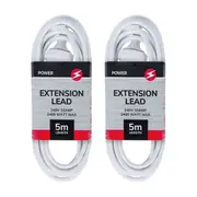 2x 5m Extension Lead/Cord Cable AU/NZ 2400W/240V/10Amp Indoor Home Power Plug
