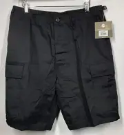 Rothco 65206 Black Military Bdu Shorts Gargo Army Swat M (31”-35”) with Pocket