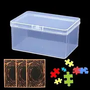 2PCS Clear Plastic Deck Card Storage Box, Collectible Trading Cases, Holder, Containers for Game Cards, Puzzle, Chess Pieces and Other Accessories