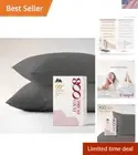Egyptian Cotton King Pillow Cases Set of 2 Dark Grey 800 Thread Count Breathable