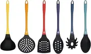 [MasterChef] Kitchen Utensils Set, Nylon Cooking Utensils Set of 6, Non Toxic & Non Scratch Cooking Tools for Non Stick Cookware incl. Cooking Spoons & Spatulas, Heat Resistant, 6 Piece, Colorful