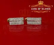 925 Yellow Silver Stud 5.48ct Cubic Zirconia Baguette Screw Back Women's Earring