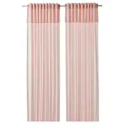 MOALISA curtains, 1 pair, pale pink pink/with heading tape, 145x250 cm