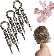 Lialysoff Hair Pin, Prestige Hairpin, Suitable for All Women's Hair Styles, 3 Pack, U Shape, Simple Style, Plastic/Resin, 10g, Solid Color, Claw Closure, Women's Hair Clip (A)