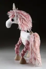 Pink Unicorn - Pepino soft handmade puppet