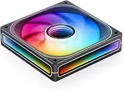 JONSBO ZB-120BR (Reverse) PC Case Fan, Reverse Blade Silent Computer Fan with Axis & 4-Sides Infinity Mirror Fans 2400RPM, PWM Integrated M&F Head,3Pin ARGB, 28MM Thick,Black