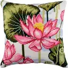 Tapestry Pillow Cover DIY kit "Lotus" Needlepoint kit Printed canvas