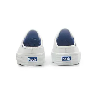 KEDS TRIPLE KICK 時尚皮革厚底穆勒鞋-白 9232W133501