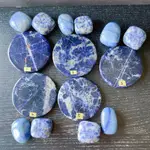 藍紋石​/ 蘇打石 SODALITE 切片 智慧之石 贈送藍東陵玉 藍點石 一組三種