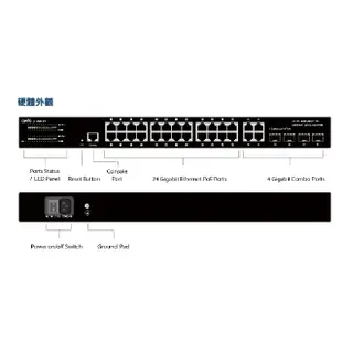 昌運監視器 CS-3424G-24P 4埠 + 24埠 Gigabit PoE Lite加強管理型網路交換器