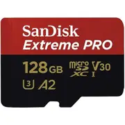 SanDisk Extreme Pro microSDXC Memory Card - 128GB UHS-1 - Class 10 - Read up to 200MB/S - Write up to 90MB/s - Get Faster App Performance [SDSQXCD-128G-GN6MA]