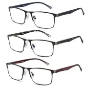 3 Pack Blue light Blocking Reading Glasses for Men, 3 Pack Mix Color 1.5 x