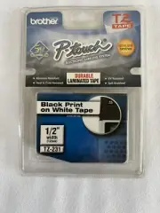 TZ-231 Brother P-touch Electronic Label System Laminated Tape Black On White