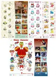 12 Walt Disney sellos Japon Felicitaciones 2012-2013-2014-2015 Nippon stamps