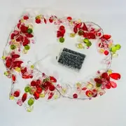 Vintage String lights Faceted Grapes Berries and Leaves Fruit Christmas holiday