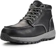 [SUREWAY] Men's Lightweight Casual Wedge Soft Moc Toe Work Boots,Comfort Insole, Oil/Slip Resistant,Men's Construction Industrial Safety Working Boots/Shoes