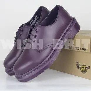 【WISH BRIT】全新正品 Dr.Martens 1461 3孔 低筒 全紫色 糖果 硬皮 馬汀靴