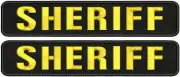 "sheriff"mbroidery patch 2X11hook on back black background gold letters