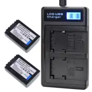 2X NP-FH50 Battery+charger for Sony CyberShot DSC-HX1 DSC-HX200V HX100V HDR-TG5V