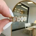 Full Eternity Sterling Silver Moissanite Bezel Set Oval Shape Anniversary Ring