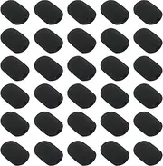 CHENJIN 30PCS Mini Microphone Protective Cover Headset Mic Headset Lavalier Foam Cover Microphone Windshield Anti Spray For Gaming Headset Phone Handsfree Headset Airline Headset Black