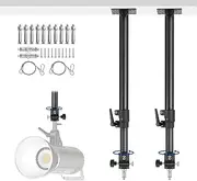 Wall Mounting Boom Arm, Foccalli Adjustable Ceiling Wall Mount with 360°Flexible Rotation and 3/8" 1/4" Thread for Photography Photo Studio Light, Softbox, Camera, Umbrella and Reflector (2 Pack)
