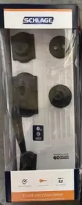NEW! Schlage f60 v cam 716 GEO Camelot Aged Bronze Deadbolt Keyed Door Handleset