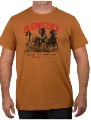 Budweiser Clydesdales S Short Sleeve King of Beers American Graphic T-Shirts