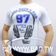 壞男Body Fit。2012最新版限量萊卡棉質T恤-數字97 (白)【S / M 】(上衣、內衣、短袖、潮T、服飾)