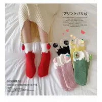 在飛比找蝦皮購物優惠-可愛立體水果造型珊瑚絨保暖襪睡眠襪地板襪毛襪加厚保暖襪立體水
