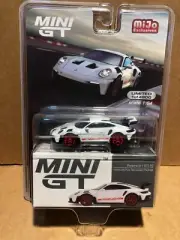 1/64 MINI GT MIJO EXCLUSIVES PORSCHE 911 GT3 RS WHITE PYRO AND RED ACCENTS