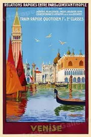 1921 Travel Poster - Venise - Venice Italy Vintage Style Travel Poster - 24x36