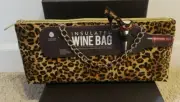 Leopard Print Insulated Wine Bag & Matching High Heel Bottle Stopper NEW