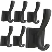 Towel Hooks Coat Hooks for Wall, Hand Towel Holder for Bathroom, 6 Pack Black