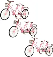 VANZACK 3-Piece Mini Tandem Bicycle Set for Boys and Girls Simulation Bike Toys for Children Cycle Model Miniature Home Decor Birthday Present