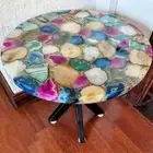 Mix Agate Geode Coffee Table Top, Side Agate Sofa Table, Living Furniture Decor