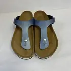 Birkenstock New w/ Box Gizeh Papillio Icy Metallic Azure Blue Birko-Flor N Size