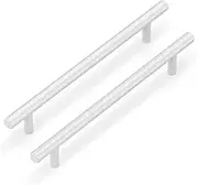 LONTAN 10 Pack White Kitchen Cupboard Handles - 128mm Drawer & Cabinet Handles in Stainless Steel for Kitchen, Bathroom & Wardrobe Doors