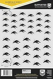 NRL A4 Decal Sheet - Penrith Panthers - Sticker