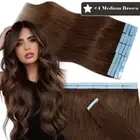 Traceless 100% Human Remy Hair Tape In Extensions Skin Weft Black/Brown/Blonde
