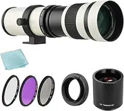 RAYWE Camera MF Super Telephoto Zoom Lens F/8.3-16 420-800mm T Mount+UV/CPL/FLD Filters Set+2X 420-800mm Teleconverter Lens+T2-EOS Adapter Ring Replacement for Canon EF-Mount EOS Rebel T7 T7i T6 T6