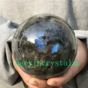 2.2LB Natural labradorite ball quartz crystal sphere 88mm reiki healing XQ1301