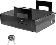 VIVO 13 inch Secure Under Desk Mounted Pull-Out Drawer for Office Desk, Lockable Sliding Storage Organizer for Sit Stand Workstation, Black, DESK-AC03L-B