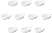 Set of 10, White Au Gratin L [8.3 x 5.1 x 1.8 inches (21 x 13 x 4.5 cm) | Setomonohonpo