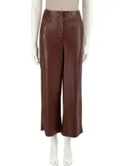 Brown Vegan Leather Trousers