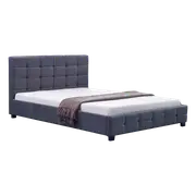 Linen Fabric Double Deluxe Bed Frame Grey